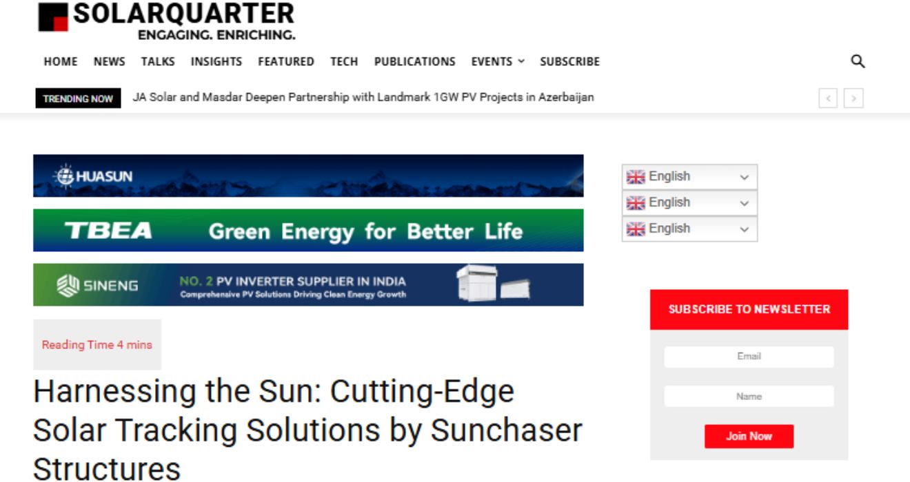 Cutting-Edge Solar Tracking Solution by Sunchaser Structures