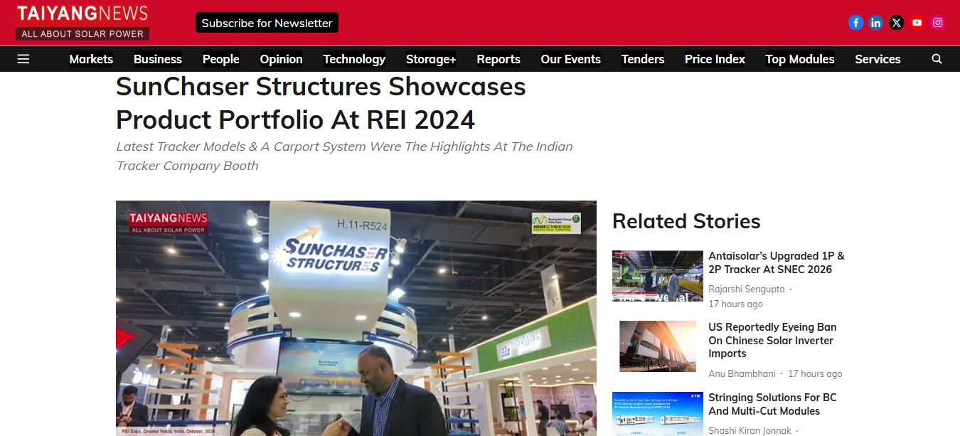 SunChaser Structures Showcases Product Portfolio At REI 2024